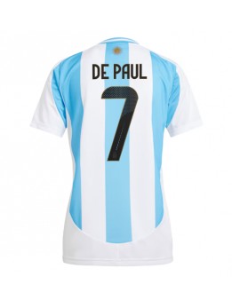 Argentina Rodrigo De Paul #7 Replika Hemmakläder Dam Copa America 2024 Kortärmad